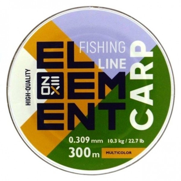 Леска рыбацкая, ZEOX Element Carp Multicolor, 300м, сечение 0,309мм